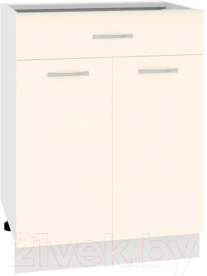 Шкаф-стол кухонный Кортекс-мебель Корнелия Лира НШ60р1ш без столешницы (крем)
