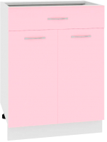 Шкаф-стол кухонный Кортекс-мебель Корнелия Лира НШ60р1ш без столешницы (розовый) - 