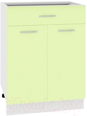 Шкаф-стол кухонный Кортекс-мебель Корнелия Лира НШ60р1ш без столешницы (салатовый)