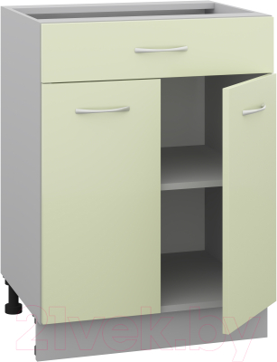 Шкаф-стол кухонный Кортекс-мебель Корнелия Лира НШ60р1ш без столешницы (салатовый)