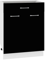 Шкаф-стол кухонный Кортекс-мебель Корнелия Лира НШ60р1ш без столешницы (черный) - 