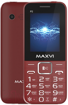 Мобильный телефон Maxvi P2 (винный красный)