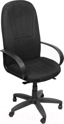Кресло офисное Деловая обстановка Вега Стандарт флок (черный)