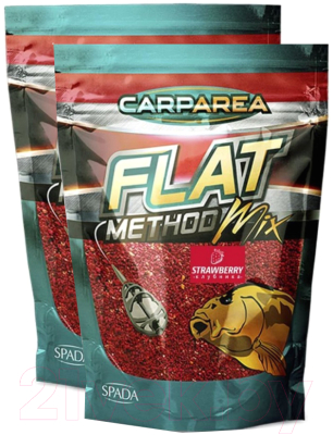 Прикормка рыболовная Carparea Карп Flat Method клубника / FLM-01-21 (2шт, 1.2кг)