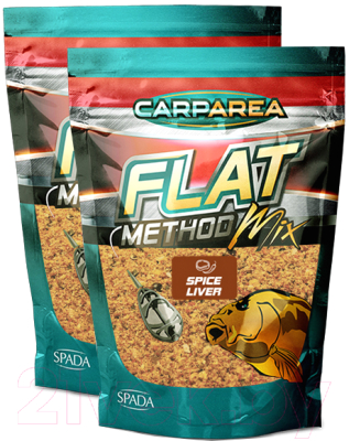 Прикормка рыболовная Carparea Карп Flat Method ливер, специи / FLM-03-21 (2шт, 1.2кг)