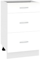 Шкаф-стол кухонный Кортекс-мебель Корнелия Лира НШ60р3ш без столешницы (белый) - 