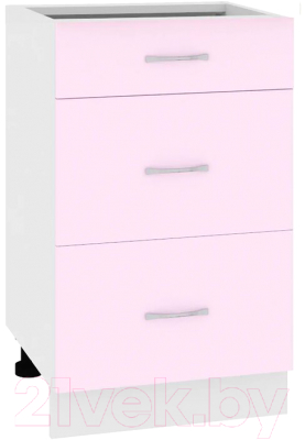 Шкаф-стол кухонный Кортекс-мебель Корнелия Лира НШ60р3ш без столешницы (сирень)