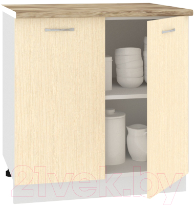 Шкаф-стол кухонный Кортекс-мебель Корнелия Лира НШ80р (венге светлый/мадрид)