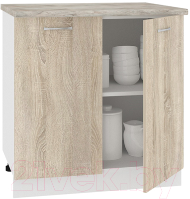 Шкаф-стол кухонный Кортекс-мебель Корнелия Лира НШ80р (дуб сонома/марсель)