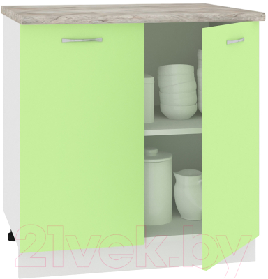 Шкаф-стол кухонный Кортекс-мебель Корнелия Лира НШ80р (зеленый/марсель)