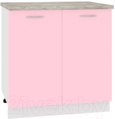 Шкаф-стол кухонный Кортекс-мебель Корнелия Лира НШ80р (розовый/марсель)
