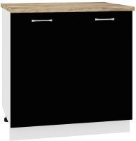 Шкаф-стол кухонный Кортекс-мебель Корнелия Лира НШ80р (черный/мадрид) - 