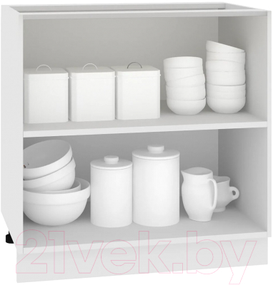 Шкаф-стол кухонный Кортекс-мебель Корнелия Лира НШ80р без столешницы (белый)