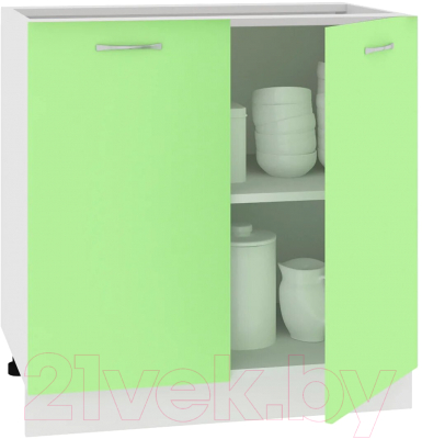 Шкаф-стол кухонный Кортекс-мебель Корнелия Лира НШ80р без столешницы (зеленый)