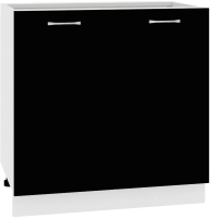 Шкаф-стол кухонный Кортекс-мебель Корнелия Лира НШ80р без столешницы (черный) - 