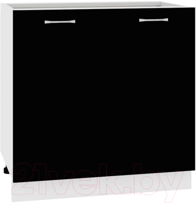Шкаф-стол кухонный Кортекс-мебель Корнелия Лира НШ80р без столешницы (черный)