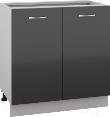 Шкаф-стол кухонный Кортекс-мебель Корнелия Лира НШ80р без столешницы (черный)