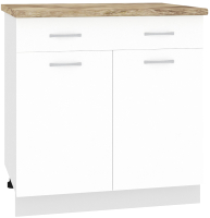 Шкаф-стол кухонный Кортекс-мебель Корнелия Лира НШ80р1ш (белый/мадрид) - 