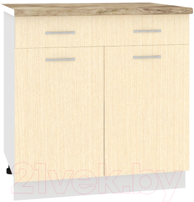 Шкаф-стол кухонный Кортекс-мебель Корнелия Лира НШ80р1ш (венге светлый/мадрид)