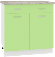 Шкаф-стол кухонный Кортекс-мебель Корнелия Лира НШ80р1ш (зеленый/марсель) - 