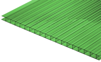 Сотовый поликарбонат КомфортПром Пион 2м 3.8мм (зеленый) - 