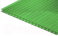 Сотовый поликарбонат КомфортПром Пион 3м 3.8мм (зеленый) - 
