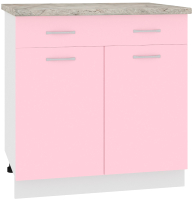 Шкаф-стол кухонный Кортекс-мебель Корнелия Лира НШ80р1ш (розовый/марсель) - 