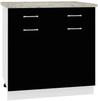 Шкаф-стол кухонный Кортекс-мебель Корнелия Лира НШ80р1ш (черный/марсель) - 