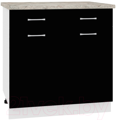 Шкаф-стол кухонный Кортекс-мебель Корнелия Лира НШ80р1ш (черный/марсель)