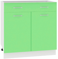 Шкаф-стол кухонный Кортекс-мебель Корнелия Лира НШ80р1ш без столешницы (зеленый) - 