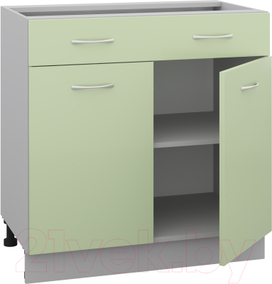 Шкаф-стол кухонный Кортекс-мебель Корнелия Лира НШ80р1ш без столешницы (зеленый)