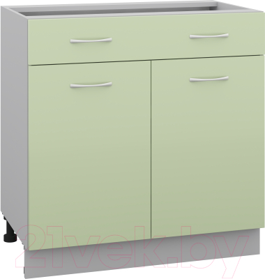 Шкаф-стол кухонный Кортекс-мебель Корнелия Лира НШ80р1ш без столешницы (зеленый)