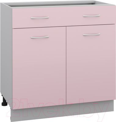 Шкаф-стол кухонный Кортекс-мебель Корнелия Лира НШ80р1ш без столешницы (розовый)
