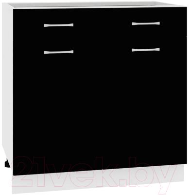 Шкаф-стол кухонный Кортекс-мебель Корнелия Лира НШ80р1ш без столешницы (черный)