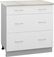 Шкаф-стол кухонный Кортекс-мебель Корнелия Лира НШ80р3ш (белый/королевский опал) -