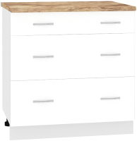 Шкаф-стол кухонный Кортекс-мебель Корнелия Лира НШ80р3ш (белый/мадрид) - 