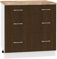 Шкаф-стол кухонный Кортекс-мебель Корнелия Лира НШ80р3ш (венге/мадрид) - 