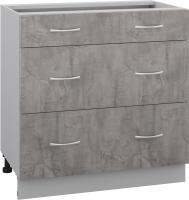 Шкаф-стол кухонный Кортекс-мебель Корнелия Лира НШ80р3ш без столешницы (оникс) -