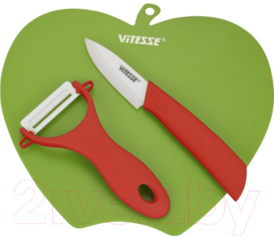 Набор ножей Vitesse VS-8132 (зеленый, с разделочной доской)