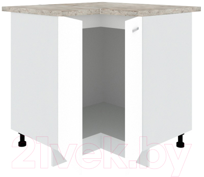Шкаф-стол кухонный Кортекс-мебель Корнелия Лира НШУ угловой (белый/марсель)