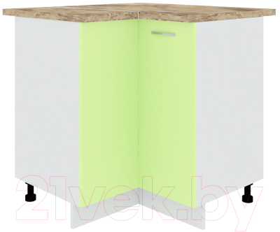 Шкаф-стол кухонный Кортекс-мебель Корнелия Лира НШУ угловой (зеленый/мадрид)