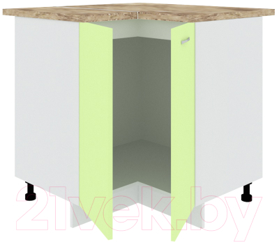 Шкаф-стол кухонный Кортекс-мебель Корнелия Лира НШУ угловой (зеленый/мадрид)