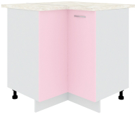 Шкаф-стол кухонный Кортекс-мебель Корнелия Лира НШУ угловой (розовый/королевский опал) - 