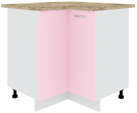 Шкаф-стол кухонный Кортекс-мебель Корнелия Лира НШУ угловой (розовый/мадрид) - 