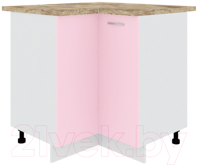 Шкаф-стол кухонный Кортекс-мебель Корнелия Лира НШУ угловой (розовый/мадрид)
