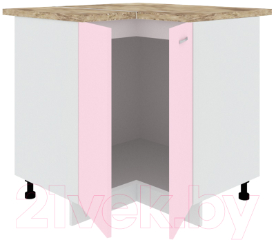 Шкаф-стол кухонный Кортекс-мебель Корнелия Лира НШУ угловой (розовый/мадрид)