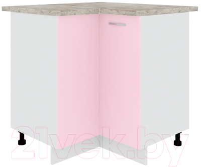 Шкаф-стол кухонный Кортекс-мебель Корнелия Лира НШУ угловой (розовый/марсель)