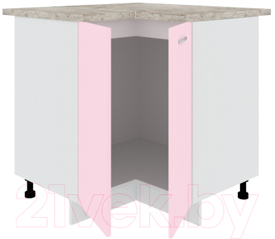 Шкаф-стол кухонный Кортекс-мебель Корнелия Лира НШУ угловой (розовый/марсель)