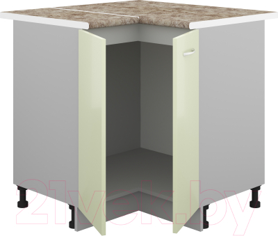Шкаф-стол кухонный Кортекс-мебель Корнелия Лира НШУ угловой (салатовый/мадрид)