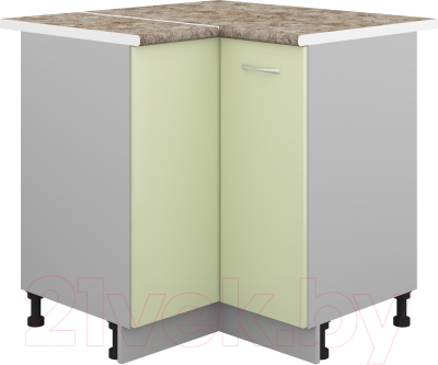 Шкаф-стол кухонный Кортекс-мебель Корнелия Лира НШУ угловой (салатовый/мадрид)